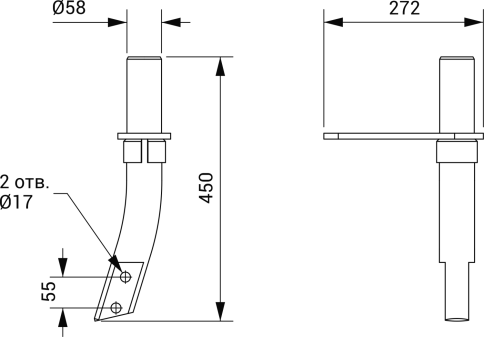 Стойка поворота режущего узла (58 мм) правая 4х4.01.022.00.000 фото 2