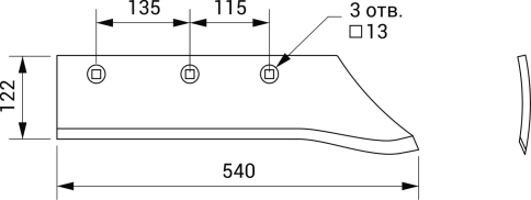 Лемех ПЛЖ РЗЗ.П.730(литой)  фото 2