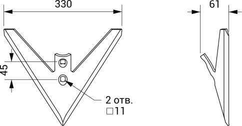 Лапа  РЗЗ-00.122-01 (330мм) (8мм) фото 2